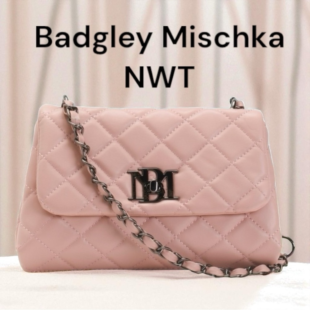 Badgley Mischka Pink/Blush Quilted Women's Bag, NWT✔️